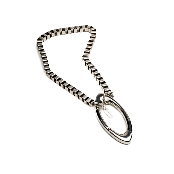 Chain necklace choker with oversized oval spring snap carabiner (NC-1231)