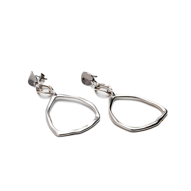 Hammered Zamak metal earings (E-4056)